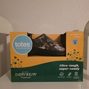 Totes Women's Clogs - Brown and Black Camoflauge Garden Clogs